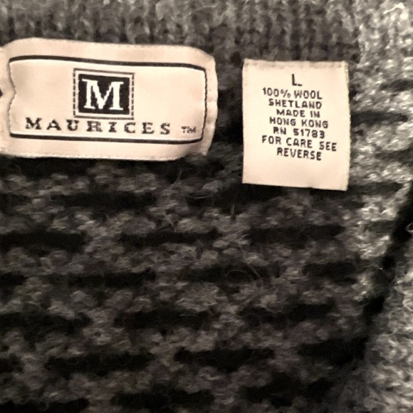 100% Shetland Wool sweater jacket Size Large - Picture 5 of 5